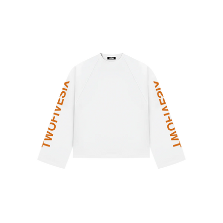 "DOUBLE LOGO" WHITE LONGSLEEVE