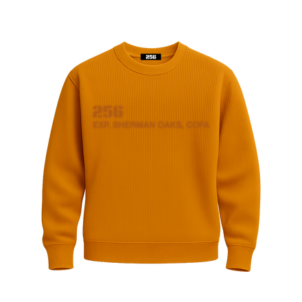256 ORANGE WAFFLE KNIT LONGSLEEVE
