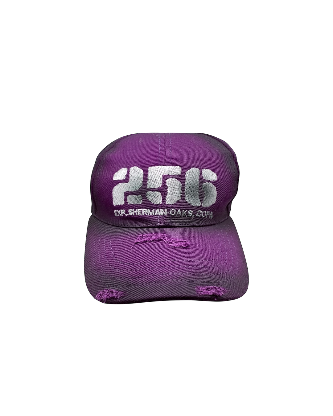 PURPLE DISTRESSED SIGNATURE CAP