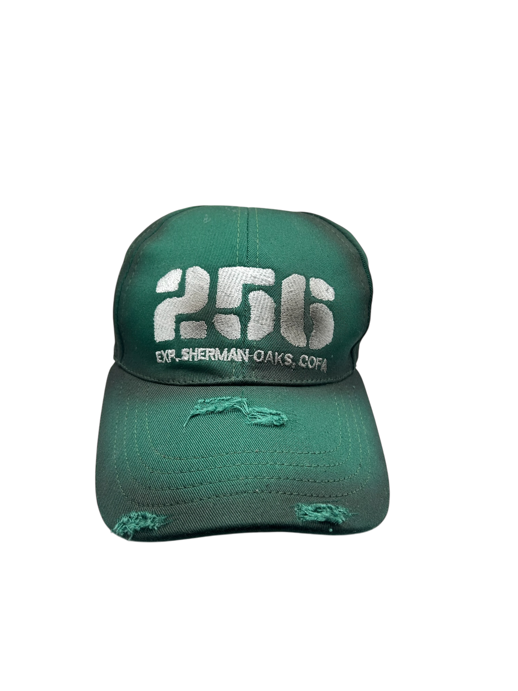 GREEN DISTRESSED SIGNATURE CAP